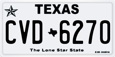 TX license plate CVD6270