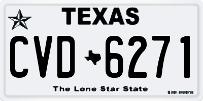 TX license plate CVD6271
