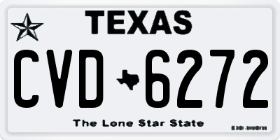 TX license plate CVD6272