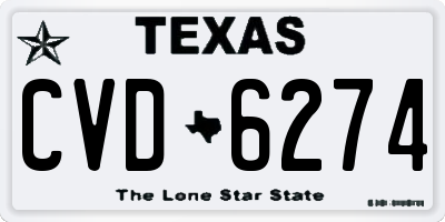 TX license plate CVD6274