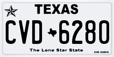TX license plate CVD6280
