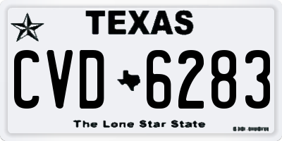 TX license plate CVD6283