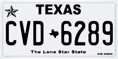 TX license plate CVD6289
