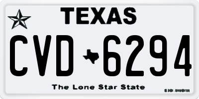 TX license plate CVD6294