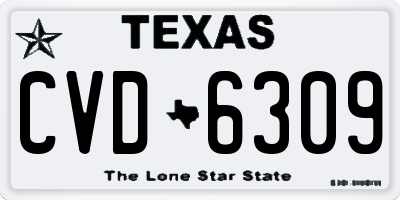 TX license plate CVD6309
