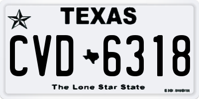 TX license plate CVD6318