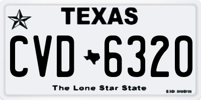 TX license plate CVD6320