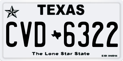 TX license plate CVD6322