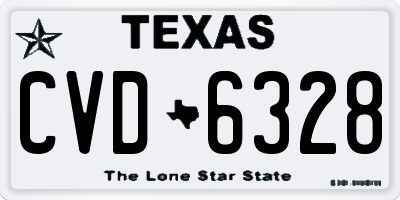 TX license plate CVD6328