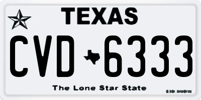 TX license plate CVD6333