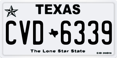 TX license plate CVD6339