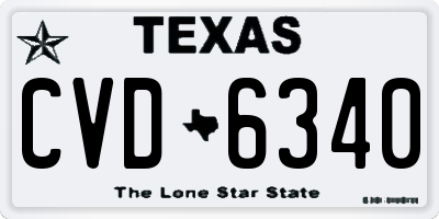 TX license plate CVD6340