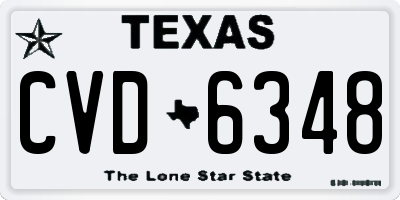 TX license plate CVD6348