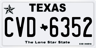 TX license plate CVD6352