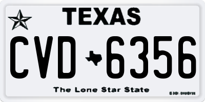 TX license plate CVD6356