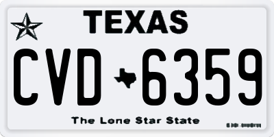 TX license plate CVD6359