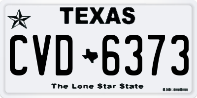 TX license plate CVD6373