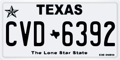 TX license plate CVD6392