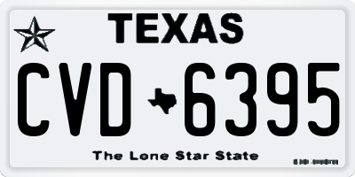 TX license plate CVD6395