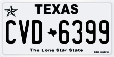 TX license plate CVD6399