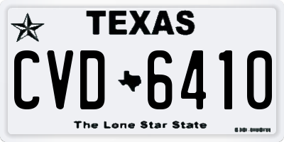 TX license plate CVD6410