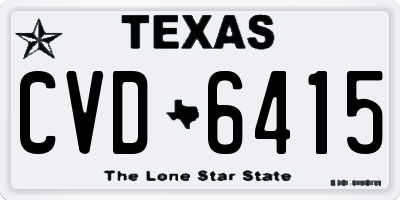 TX license plate CVD6415