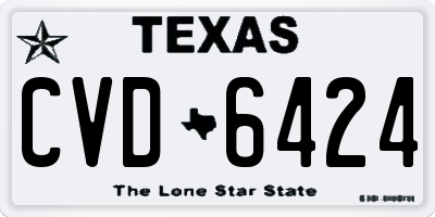TX license plate CVD6424