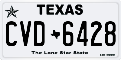 TX license plate CVD6428