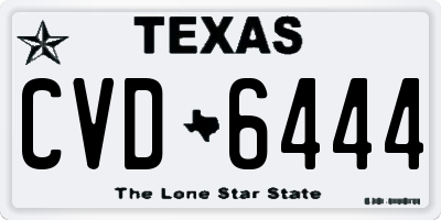 TX license plate CVD6444