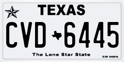 TX license plate CVD6445
