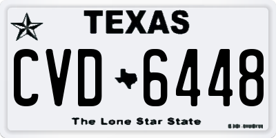 TX license plate CVD6448
