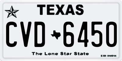 TX license plate CVD6450