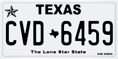 TX license plate CVD6459