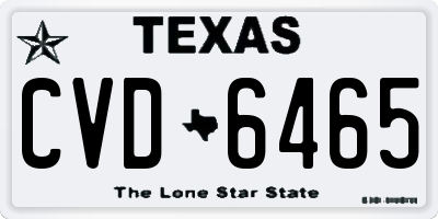 TX license plate CVD6465