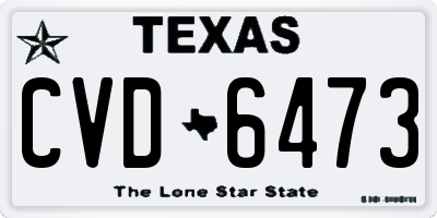 TX license plate CVD6473