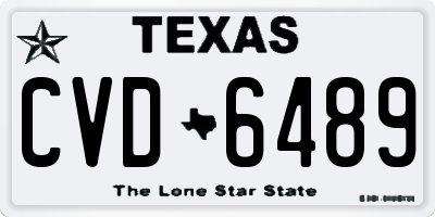 TX license plate CVD6489