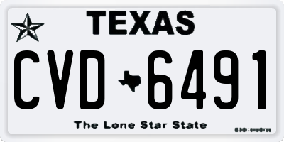 TX license plate CVD6491
