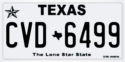 TX license plate CVD6499