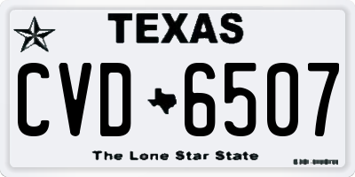 TX license plate CVD6507