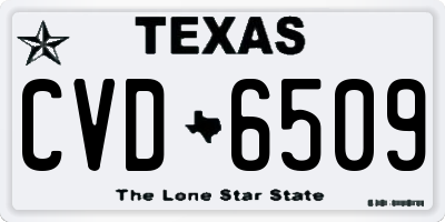 TX license plate CVD6509