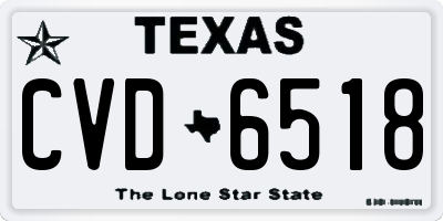TX license plate CVD6518