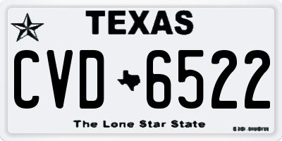 TX license plate CVD6522
