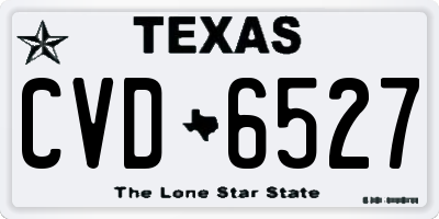 TX license plate CVD6527