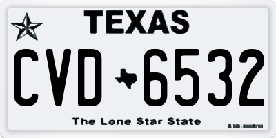 TX license plate CVD6532