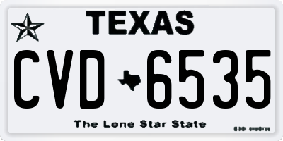 TX license plate CVD6535