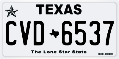 TX license plate CVD6537