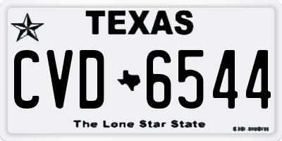 TX license plate CVD6544