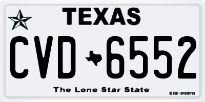 TX license plate CVD6552