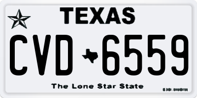 TX license plate CVD6559