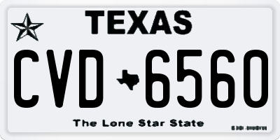 TX license plate CVD6560